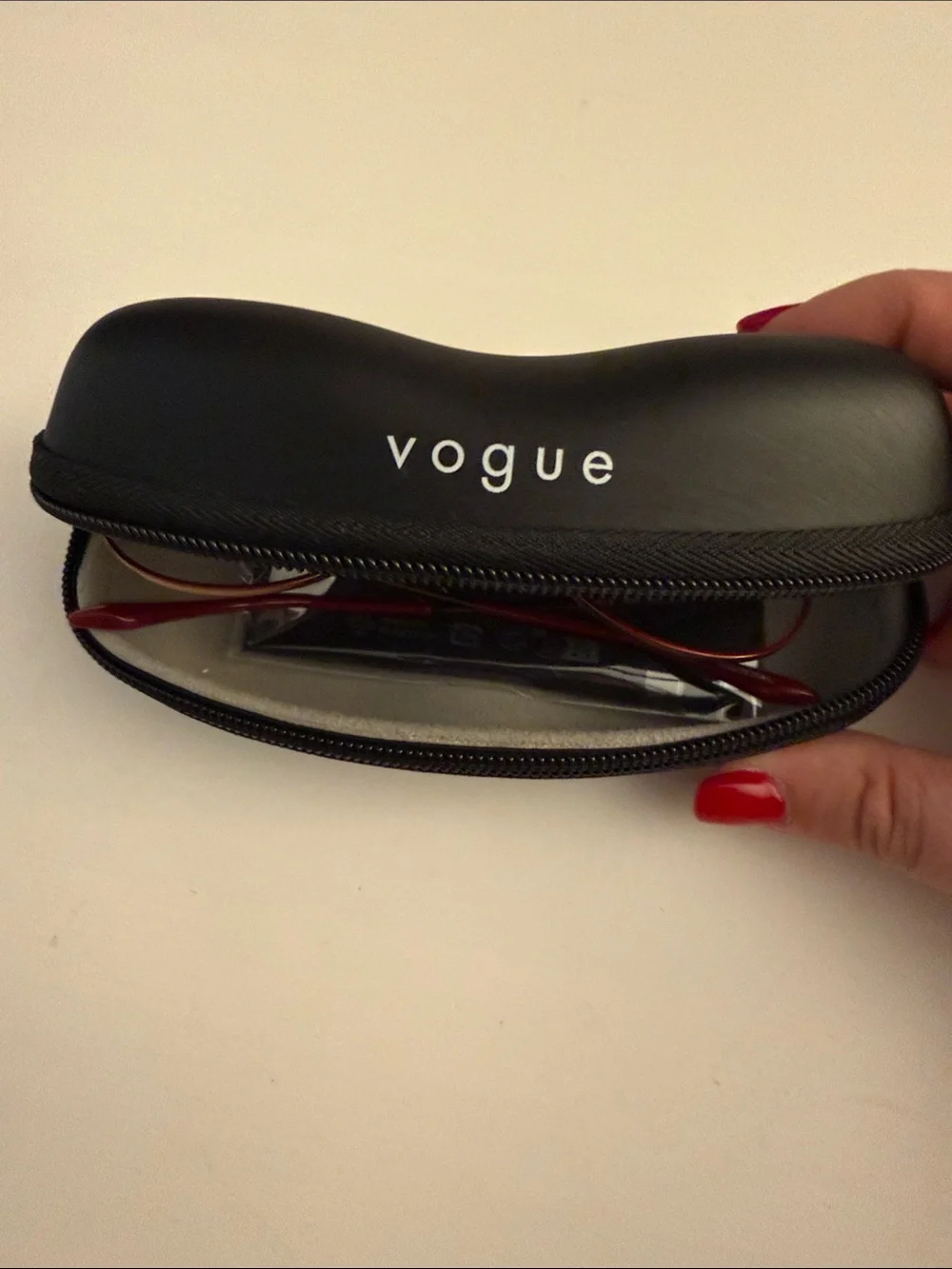 Vogue Women's Round Metal Glasses in Red and Gold